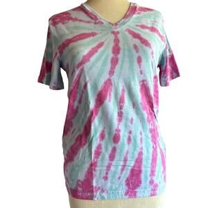 Womens Top Size Small Tie Dye V-Neck Handcrafted Hippie Festival  BRAND NEW